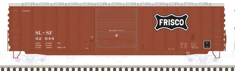 ACF Precision-Design Rib-Side 50' Boxcar - Ready to Run - Master(R) -- St. Louis-San Francisco 42482 (Boxcar Red, black Frisco Logo)