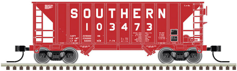 Greenville 100-Ton 2-Bay Hopper - Ready to Run - Master(TM) -- Southern Railway 103420 (Boxcar Red, white, Billboard Lettering)