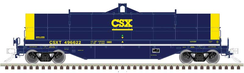 42' Coil Steel Car with Fishbelly Side Sill - Ready to Run - Master(R) -- CSX 496640 (blue, yellow)