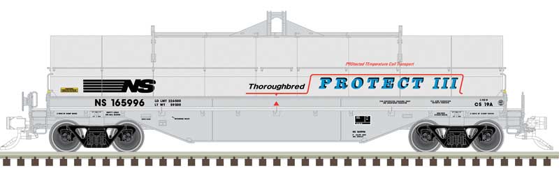 42' Coil Steel Car with Fishbelly Side Sill - Ready to Run - Master(R) -- Norfolk Southern 165909 (gray, blue, red, Protect III)