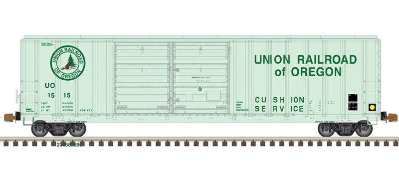 FMC 5077 50' Double-Door Boxcar with Offset Doors - Ready to Run - Master(R) -- Union Railway of Oregon 1522 (green)