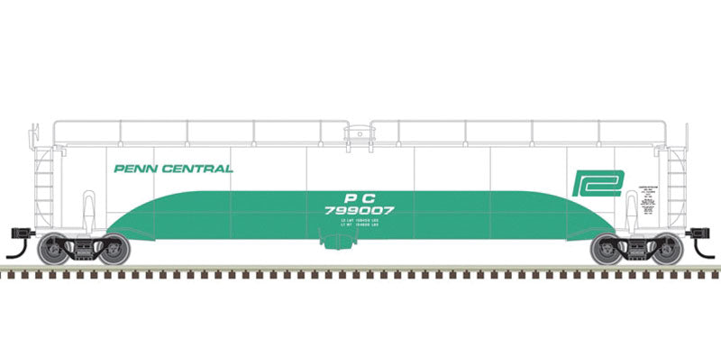 ACF 33,000 Gallon Tank Car - Ready to Run - Master(R) -- Penn Central 799007 (Jade Green, white)