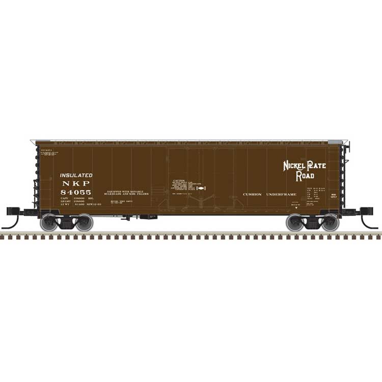 50' GA RBL Plug-Door Boxcar - Ready to Run - Master(R) -- Nickel Plate Road 84055 (Boxcar Red, black, white)
