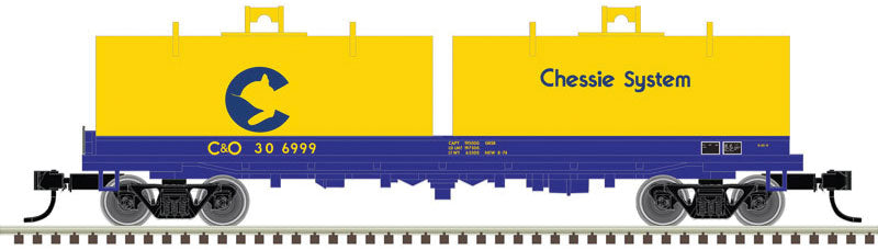 Cushion Coil Car with Round Hoods - Ready to Run - Master(R) -- Chessie C&O #306999 (blue, yellow)