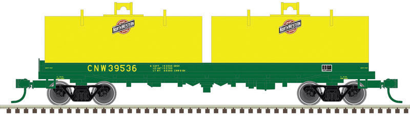 Cushion Coil Car with Round Hoods - Ready to Run - Master(R) -- Chicago & North Western #39525 (green, yellow)