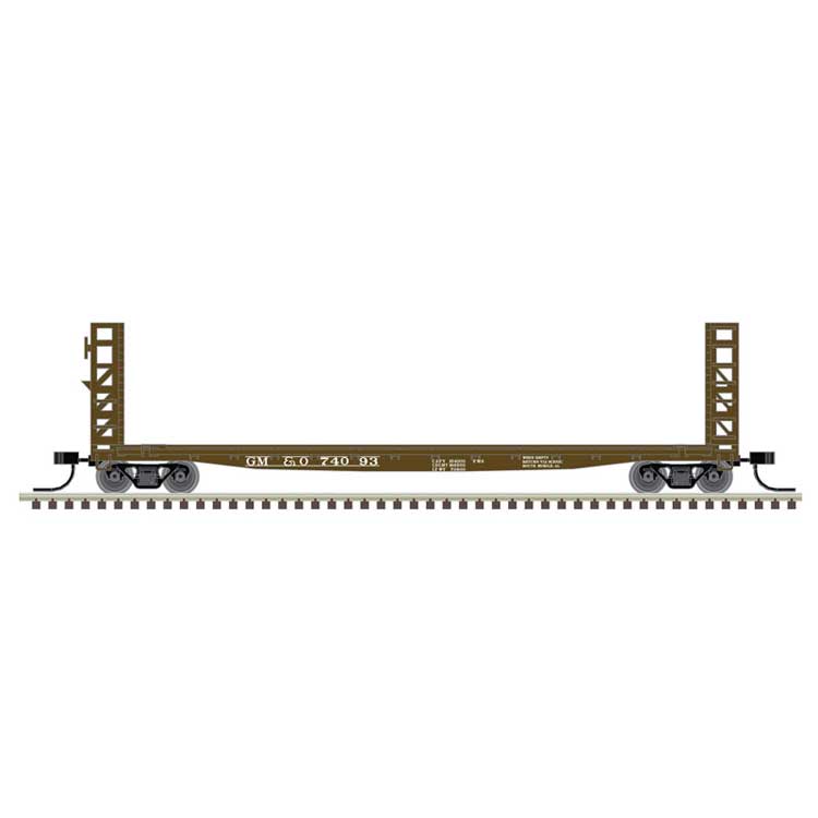 GSI-GSC 48' Bulkhead Flatcar - Ready to Run - Master(R) -- Gulf, Mobile & Ohio 74075 (Boxcar Red, white)