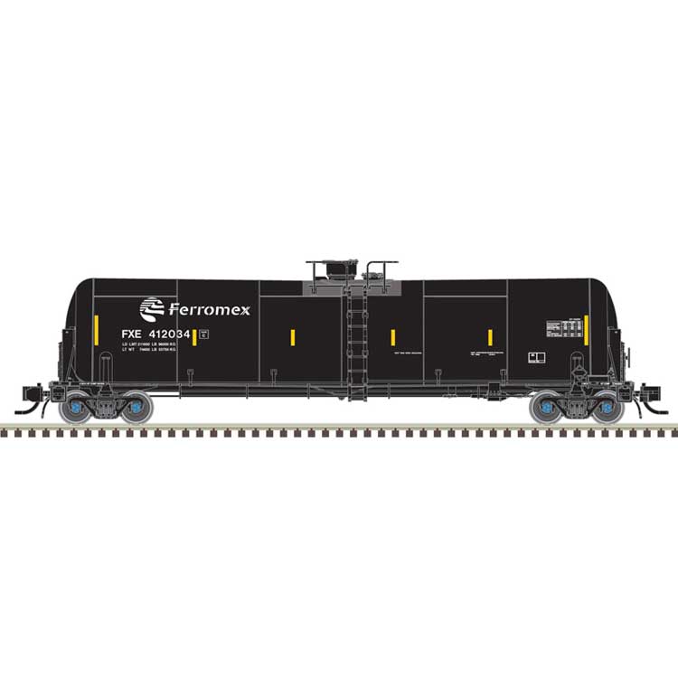 TrinityRail(R) 31,000-Gallon Crude Oil Tank Car - Ready to Run - Master(R) -- Ferromex 412029 (black, white, yellow Conspicuity Marks)