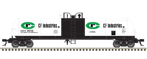 GATX 20,700-Gallon Tank Car - Ready to Run - Master(R) -- CF Industries GATX #25750 (white, black, green)