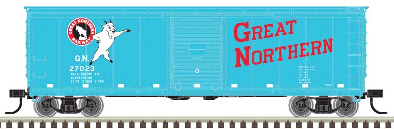 USRA Steel Rebuilt 40' Boxcar - Ready to Run - Master(R) -- Great Northern #27286 (Glacier Green, red, white, Standing Rocky)