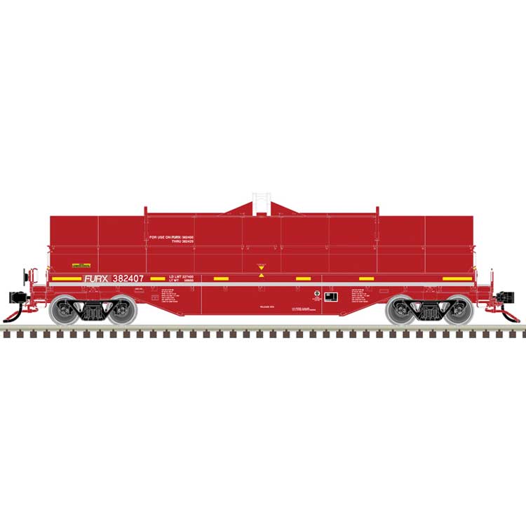 42' Coil Steel Car with Fishbelly Side Sill - Ready to Run - Master(R) -- First Union Rail FURX #382411 (Ex-NOKL, red, white, yellow)