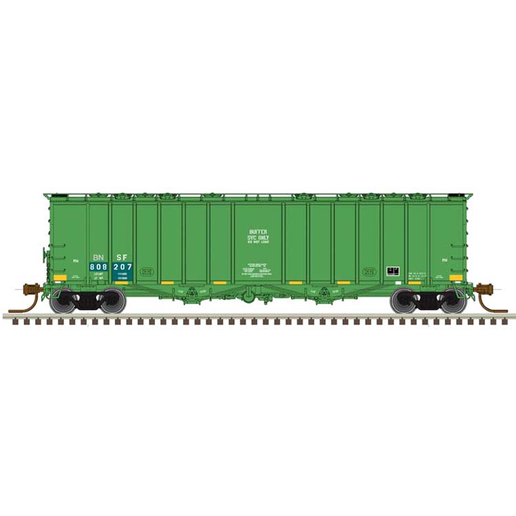 4180 Airslide Covered Hopper - Ready to Run - Master(R) -- BNSF Railway #808007 (Buffer Service, Cascade Green)