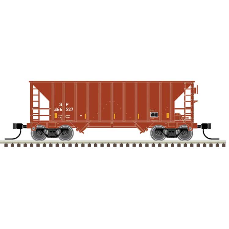 Greenville 100-Ton 2-Bay Hopper - Ready to Run - Master(R) -- Southern Pacific #466527 (Boxcar Red, Reporting Marks Only, yellow conspicui