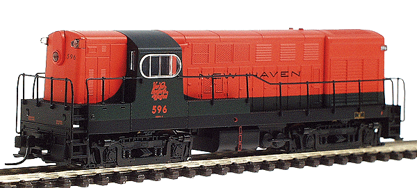 F-M H16-44 Early Body, Square Windows, Sill Handrail - Standard DC -- New York, New Haven & Hartford #596 (green, orange)