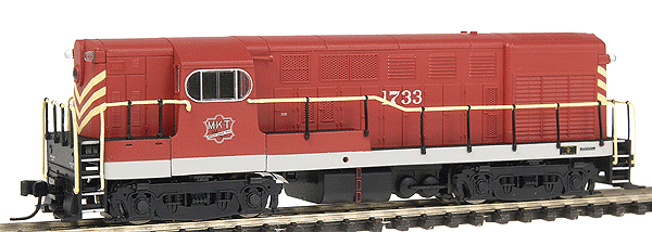 F-M H16-44 Early Body, Square Windows, Sill Handrail w/DCC -- Missouri-Kansas-Texas #1733 ("Katy;" red, yellow, gray)