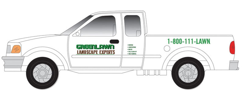 Ford F-150 Pickup Truck - Standard Sides - Assembled -- Greenlawn Landscape Experts (white, black, green)