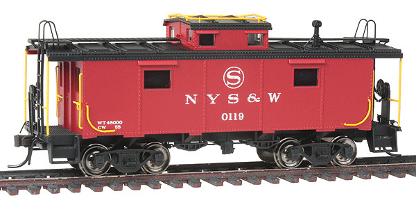 International Car Co. NE-6 Caboose - Ready-to-Run -- New York, Susquehanna & Western #0119 (red)