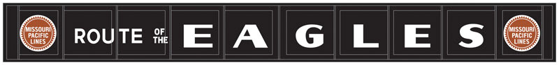 Decorated Plate Girder Bridge w/Code 100 Track -- Kit - Missouri Pacific (black, red, Buzz Saw Logo, Eagles Slogan)