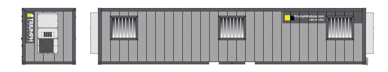 40' Mobile Office Container - Assembled -- Triumph (two-tone gray)