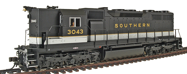 Gold Series Diesel EMD SD35 w/High-Nose - Powered w/Sound & DCC -- Southern #3043 (black, imitation aluminum, gold)
