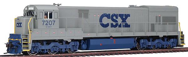 Diesel GE U30C Phase III Powered - No Decoder -- CSX #7207 (gray, blue)