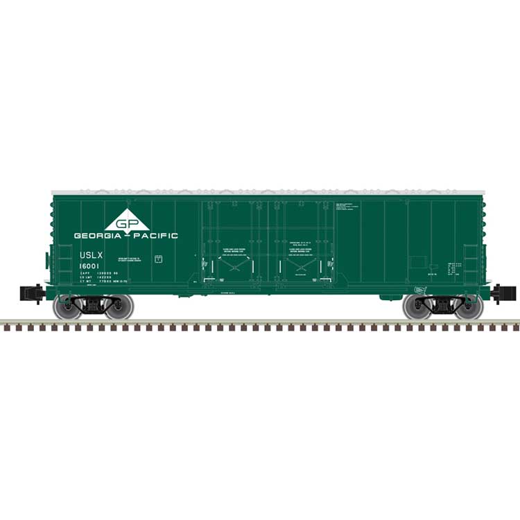 Evans 53' Double Plug-Door Boxcar - Master(R) -- Georgia Pacific USLX #16020 (green, white)