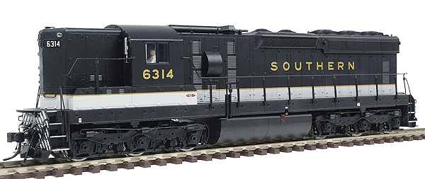 Diesel EMD SD24 Powered - No Decoder -- Southern #6314 (high hood; black, Imitation Aluminum, gold)
