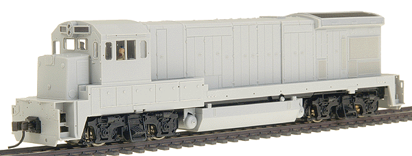 Master Series Silver Diesel GE B23-7 Powered; DCC-Ready (No Decoder or Sound) -- Undecorated - Phase 1 w/Low Nose, FB-2 & Blomberg Trucks