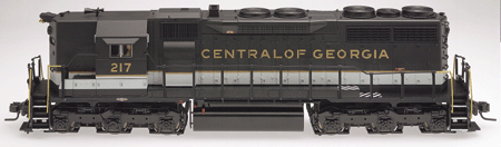 Diesel EMD SD35 High-Nose Powered -- Central of Georgia #217 (black, Imitation Aluminum & Gold)