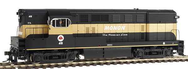 Diesel F-M H15-44 Powered; Early "Loewy" Body & Cab w/Body-Mounted Handrai -- Monon #46 (black, gold)