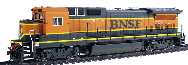 GE Dash 8-40B w/Sound & DCC - Master(TM) Gold Series -- Burlington Northern Santa Fe (orange, green, yellow), No Unit Number