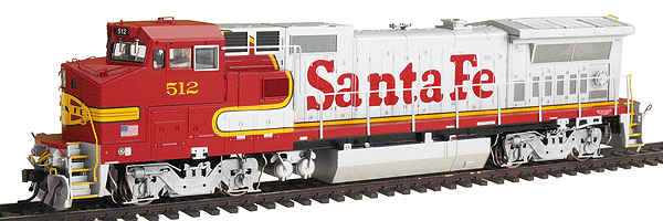 GE Dash 8-40BW w/Sound & DCC - Master(TM) Gold Series -- Santa Fe (Standard Cab) #512 (red, silver) w/Ditch Lights