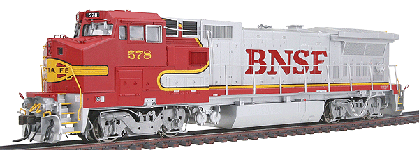 GE Dash 8-40BW w/Sound & DCC - Master(TM) Gold Series -- Burlington Northern Santa Fe #578 (Warbonnet), Gull-Wing Cab w/Ditch Lights
