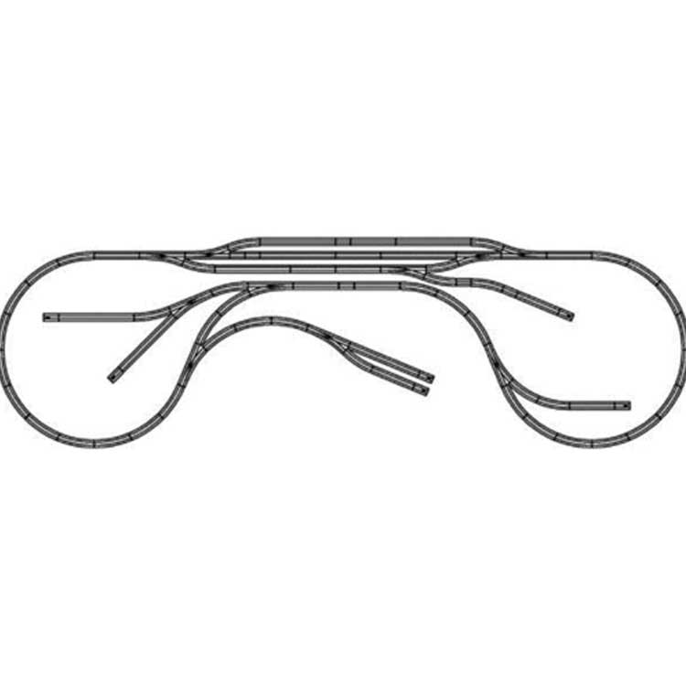 East Shore & Northern Layout Track Package - True Track -- Gray Roadbed - Set-Up Size 3 x 8'