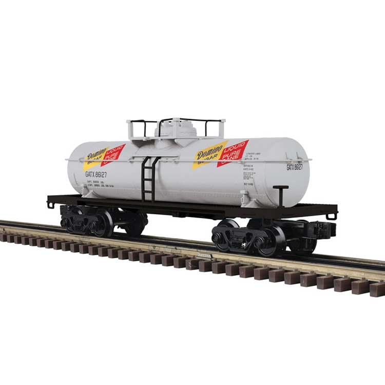 Tank Car - 3-Rail - Ready to Run - Industrial Rail(TM) -- Domino Sugar (gray, red, yellow)
