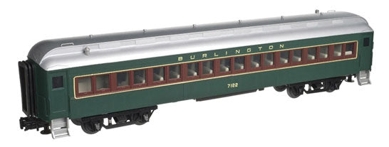 60' Heavyweight Coach - 2-Rail - Ready to Run - Trainman(R) -- Chicago, Burlington & Quincy (green, brown, gray)