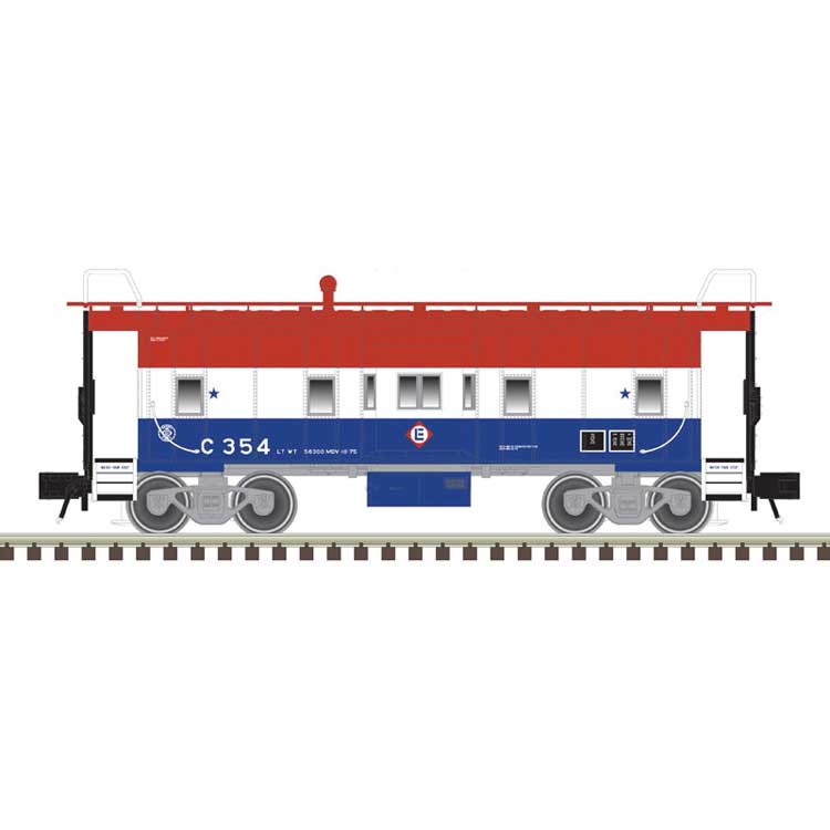 Bay Window Caboose - 3-Rail - Ready to Run - Trainman(R) -- Erie Lackawanna C354 (Bicentennial, red, white, blue)