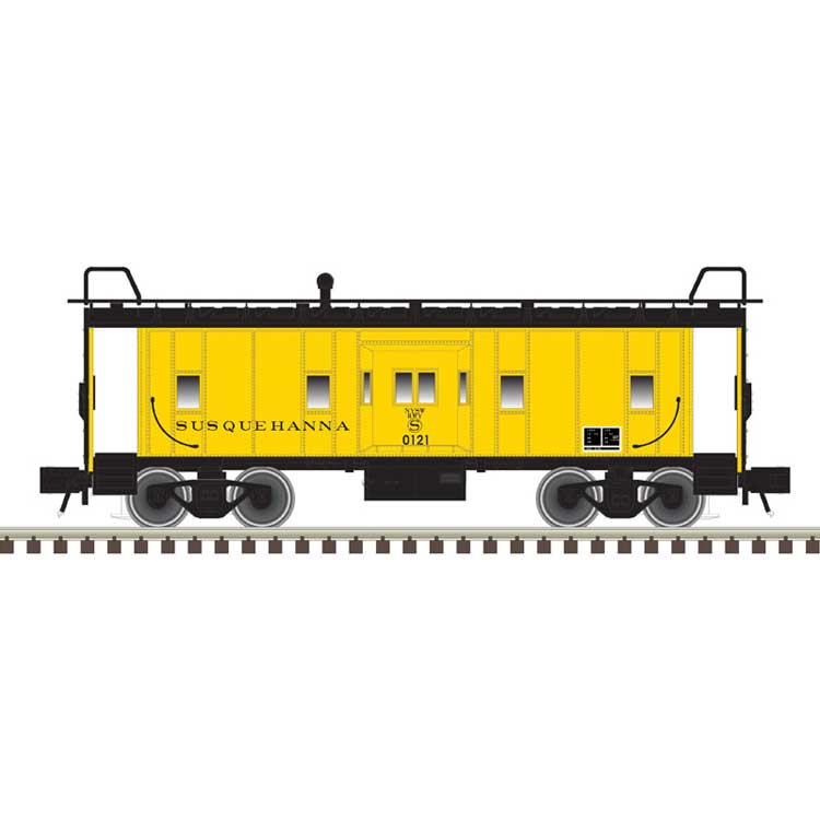 Bay Window Caboose - 3-Rail - Ready to Run - Trainman(R) -- New York, Susquehanna & Western 121 (yellow, black)