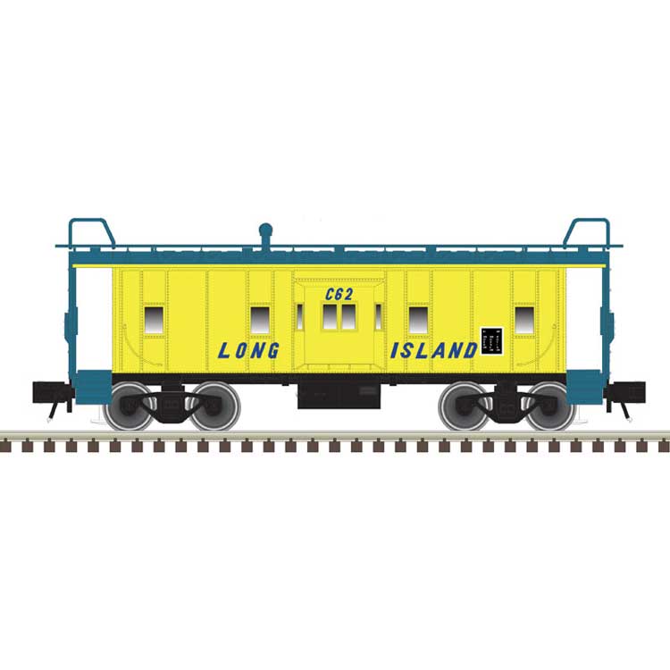 Bay Window Caboose -2-Rail - Ready to Run - Trainman(R) -- Long Island (yellow, blue)