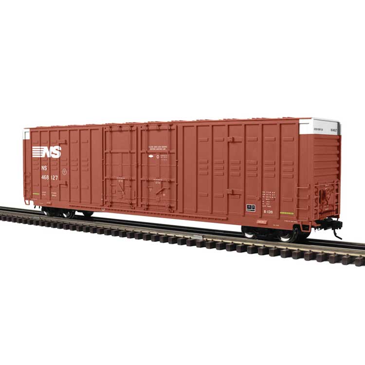 Berwick 60' Hy-Cube Boxcar - 3-Rail - Ready to Run - Master(R) -- Norfolk Southern (Boxcar Red)