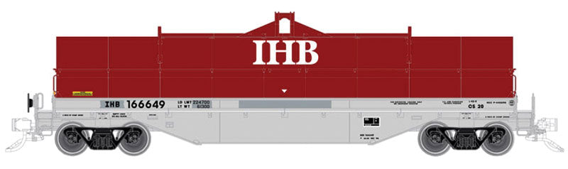 42' Coil Steel Car with Fishbelly Side Sill - 3-Rail - Ready to Run -- Indiana Harbor Belt (Ex-NS, red, gray, white)