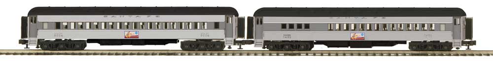 Madison Heavyweight Combine, Diner Set - 3-Rail - Ready to Run -- Santa Fe #3004, 1468 (gray, black)