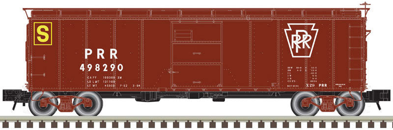1923 ARA X-29 40' Steel Boxcar - 3-Rail - Ready to Run - Master(R) -- Pennsylvania Railroad (Tuscan, Plain Keystone, S Marking)