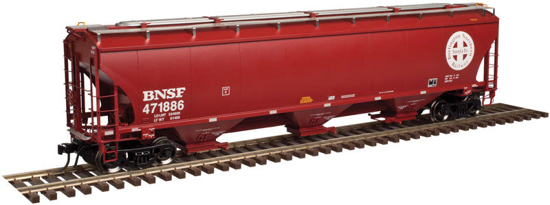 Trinity 5161 Cubic Foot Covered Hopper - 2-Rail - Ready to Run - Master(TM) -- Burlington Northern & Santa Fe (brown, Circle/Cross Logo)