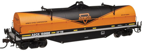 42' Coil Steel Car w/Fishbelly Side Sill - 2-Rail Ready to Run - Master(R) -- Armco Steel (black, orange)