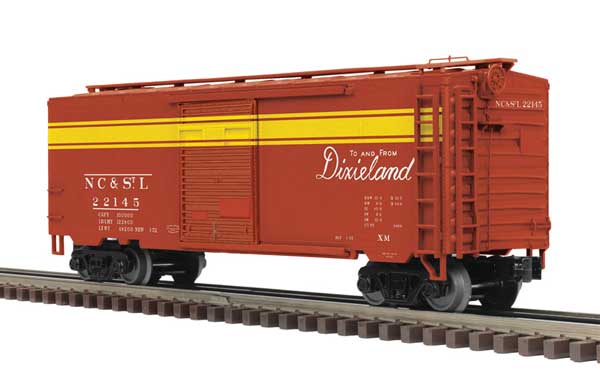 Pullman Standard PS-1 40' Boxcar w/6' Door - 3-Rail - Ready to Run - Premier -- Nashville, Chattanooga & St. Louis (Boxcar Red, yellow, white)