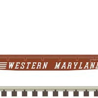 42' Pulpwood Flatcar - Load - 3-Rail - Ready to Run -- Western Maryland (Boxcar Red, Speed Lettering)
