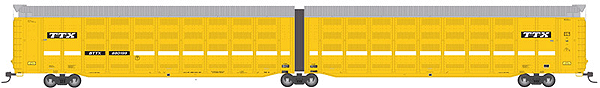 Articulated Auto Carrier - 3-Rail - Ready to Run -- Trailer-Train (yellow, white, silver)