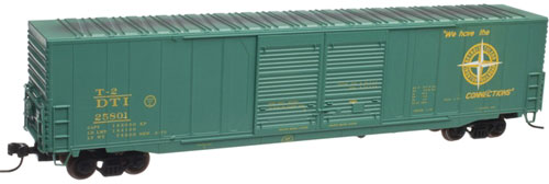 ACF 60' Double-Door Auto Parts Boxcar - 3 -Rail Ready to Run -- Detroit, Toledo & Ironton #25804 (green, yellow, Compass Logo)