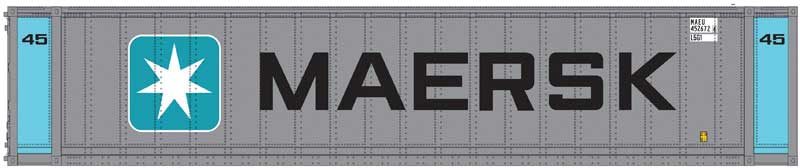45' Container - Assembled -- Maersk (silver, blue, black)
