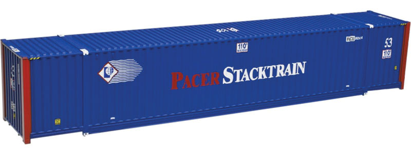 Jindo 53' Container - Assembled -- Pacer StackTrain (blue, white, red)